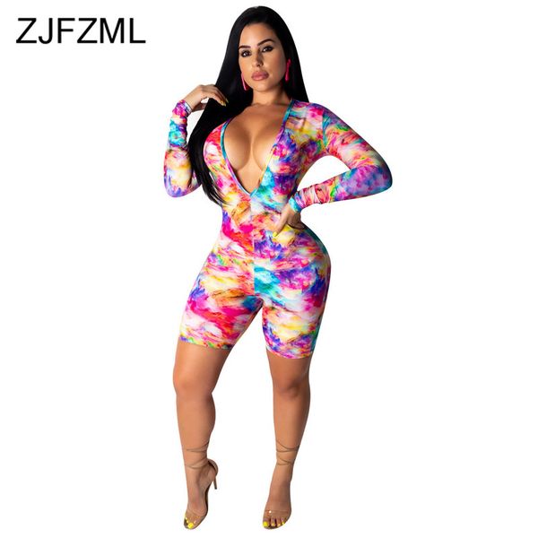 rainbow tie dye bodycon playsuits women deep v neck long sleeve one piece overall streetwear short rompers womens jumpsuit, Black;white
rainbow tie dye bodycon playsuits women deep v neck long sleeve one piece overall streetwear short rompers womens jumpsuit, Black;white