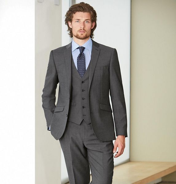 custom made two buttons dark gray groom tuxedos with notched lapel man suits groomsmen men wedding suits (jacket+pants+vest, Black;gray
custom made two buttons dark gray groom tuxedos with notched lapel man suits groomsmen men wedding suits (jacket+pants+vest, Black;gray