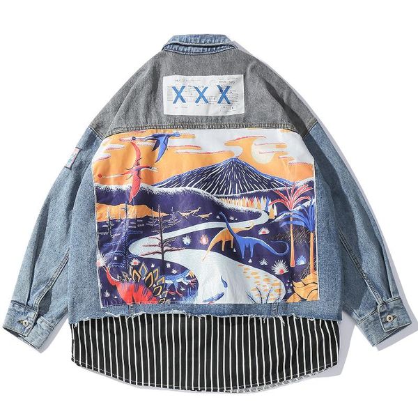 полосатый лоскутная printed мужчины джинсовой куртки японский streetwear vintage harajuku hip hop denim jacket men streetwear outwear, Black;brown
полосатый лоскутная printed мужчины джинсовой куртки японский streetwear vintage harajuku hip hop denim jacket men streetwear outwear, Black;brown