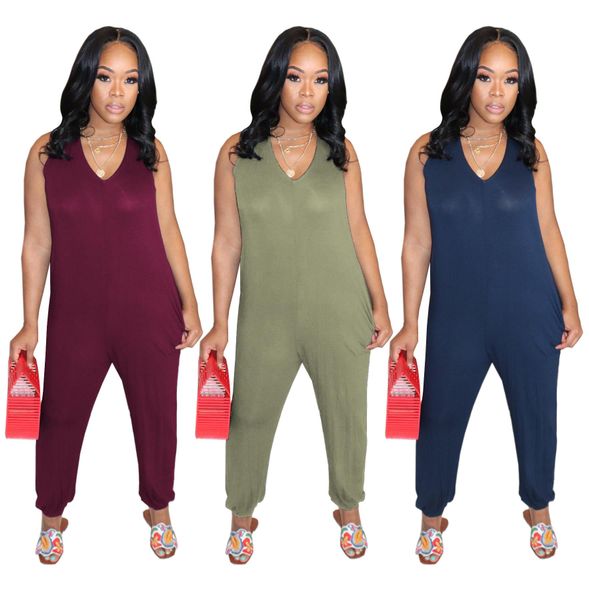 New Arrivals Solid Jumpsuits Women Loose Casual Sleeveless V Neck Sports Party Rompers 2020 Lady Pants Outfits Real Image
New Arrivals Solid Jumpsuits Women Loose Casual Sleeveless V Neck Sports Party Rompers 2020 Lady Pants Outfits Real Image
