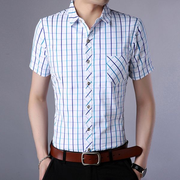 uwback dress shirts men short sleeve casual shirts 2020 summer plaid white business camisa homme slim fit men shirt -3xl xa591, White;black
uwback dress shirts men short sleeve casual shirts 2020 summer plaid white business camisa homme slim fit men shirt -3xl xa591, White;black
