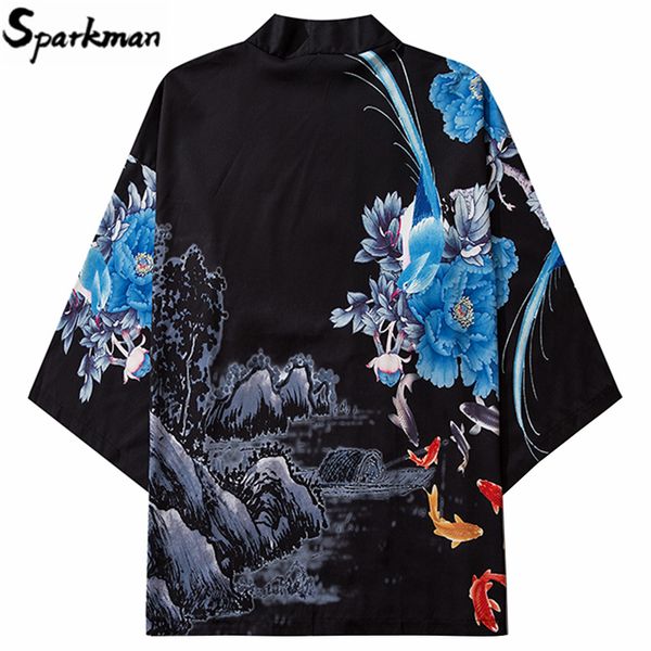 japanese kimono jacket chinese painting blue floral print 2020 men harajuku streetwear jacket coat casual thin gown japan style, Black;brown
japanese kimono jacket chinese painting blue floral print 2020 men harajuku streetwear jacket coat casual thin gown japan style, Black;brown