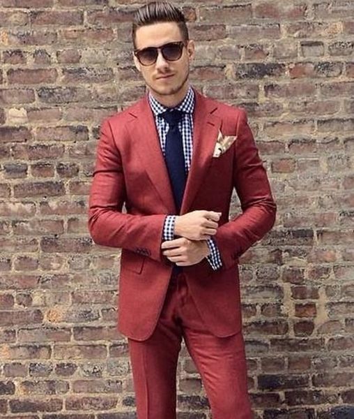 custom made rust red groom wear mens suit two pieces tuxedos slim fit groom formal suits two pieces (jacket+pants, Black;gray
custom made rust red groom wear mens suit two pieces tuxedos slim fit groom formal suits two pieces (jacket+pants, Black;gray