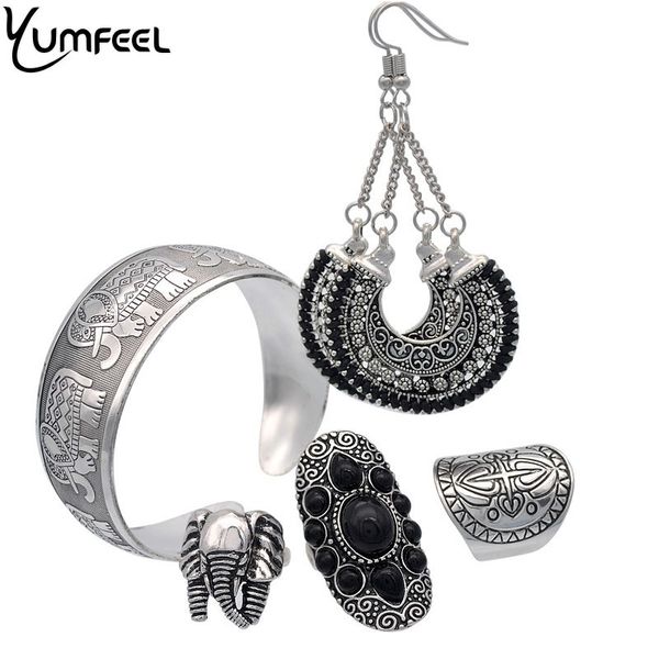 yumfeel new vintage jewelry set boho antique silver plated elephant ring bracelet earring jewelry sets for women
yumfeel new vintage jewelry set boho antique silver plated elephant ring bracelet earring jewelry sets for women