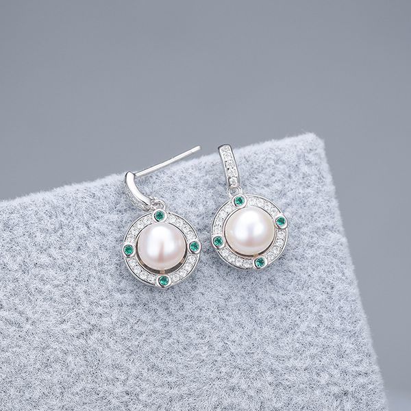 925 silver fashion green crystal circle dangling earrings for women gift natural freshwater pearl zircon boucle d'oreille femme
925 silver fashion green crystal circle dangling earrings for women gift natural freshwater pearl zircon boucle d'oreille femme
