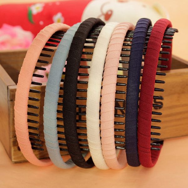 new korean hairband with teeth practical women's cloth anti slip thin head band korean authentic headwear, Silver
new korean hairband with teeth practical women's cloth anti slip thin head band korean authentic headwear, Silver
