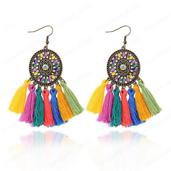 bohemian colrful fringe earrings flower oil drip hollow round drop earrings for women bijoux boucles d'oreille, Silver
bohemian colrful fringe earrings flower oil drip hollow round drop earrings for women bijoux boucles d'oreille, Silver