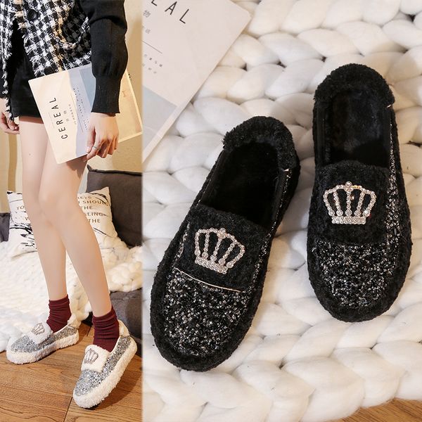 women winter flat shoes slip on suede platform loafers ladies fur plush bowtie women's soft warm woman causal female shoe, Black
women winter flat shoes slip on suede platform loafers ladies fur plush bowtie women's soft warm woman causal female shoe, Black