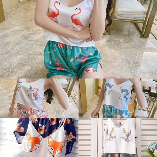 sling pajamas sling home clothes female summer thin loose student simulation ice silk v-neck two-piece suit home clothes, Blue;red
sling pajamas sling home clothes female summer thin loose student simulation ice silk v-neck two-piece suit home clothes, Blue;red