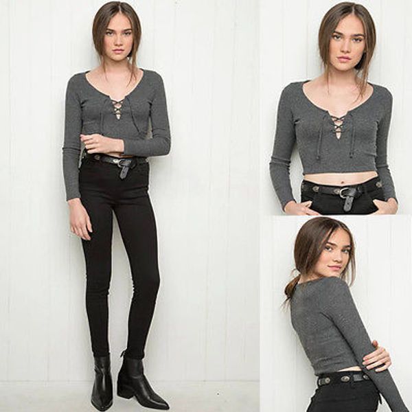autumn long sleeve jumper sweater women knitted knitwear blouse pullover, White;black
autumn long sleeve jumper sweater women knitted knitwear blouse pullover, White;black