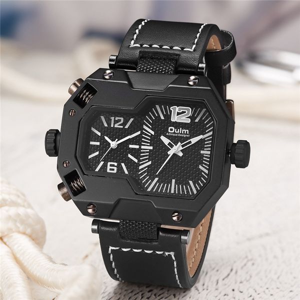 oulm genuine leather watches men sport quartz watch male big size square dial two time zone men's watches, Slivery;brown
oulm genuine leather watches men sport quartz watch male big size square dial two time zone men's watches, Slivery;brown