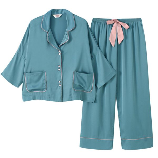 4 colors solid women pajamas set indoor soft touch female ice silk sleepwear high grade loose girls nightgown, Blue;gray
4 colors solid women pajamas set indoor soft touch female ice silk sleepwear high grade loose girls nightgown, Blue;gray