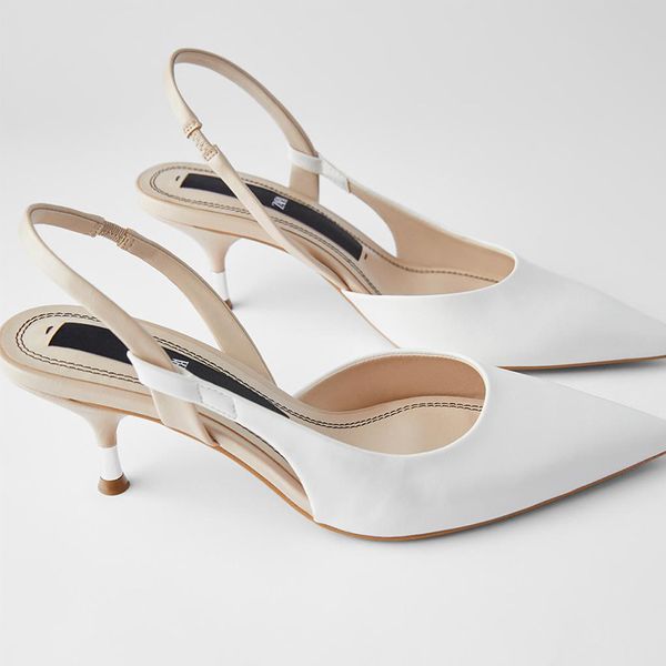 2020 summer new female shoe white europe and america pointed shallow kitten heel slingback shoes, Black
2020 summer new female shoe white europe and america pointed shallow kitten heel slingback shoes, Black