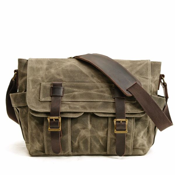 new oil wax canvas stitching leather men's bags retro shoulder fashion computer crossbody bag
new oil wax canvas stitching leather men's bags retro shoulder fashion computer crossbody bag