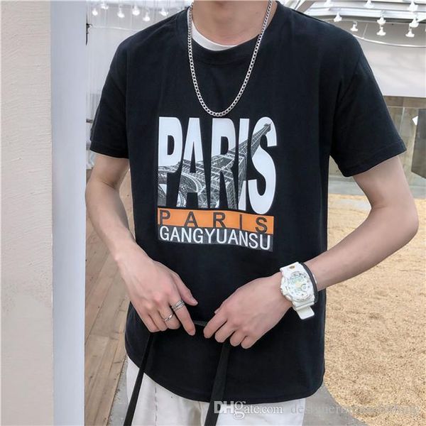 paris letter printed crew neck casual mens tshirt fashion breathable summer short sleeve designer mens clothing, White;black
paris letter printed crew neck casual mens tshirt fashion breathable summer short sleeve designer mens clothing, White;black