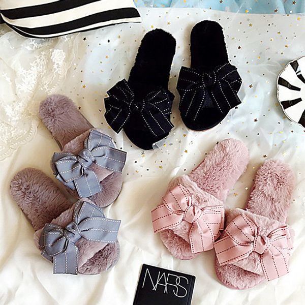 autumn winter slippers new sweet bow plush flip-flops european fashion womens warm home shoes, Black
autumn winter slippers new sweet bow plush flip-flops european fashion womens warm home shoes, Black