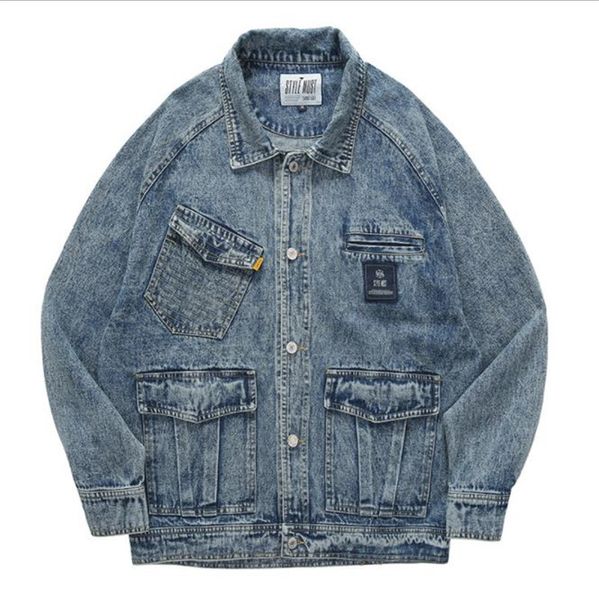 mens designer jeans jackets pocket fashion button homme clothing long sleeve hip hop style suit casual apparel, Black;brown
mens designer jeans jackets pocket fashion button homme clothing long sleeve hip hop style suit casual apparel, Black;brown