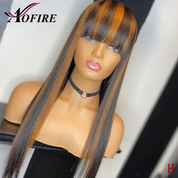 ombre highlight honey blonde straight wig 13x6 lace front wigs brazilian remy hair with bangs 130 density for women, Black;brown
ombre highlight honey blonde straight wig 13x6 lace front wigs brazilian remy hair with bangs 130 density for women, Black;brown