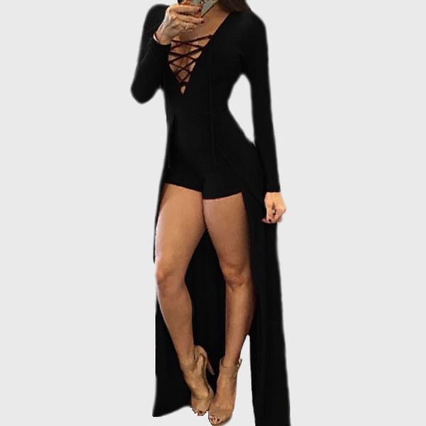 women long sleeve fall playsuit lace up bodysuit summer rompers women jumpsuit bodycon jumpsuit evening long maxi vestidos, Black;white
women long sleeve fall playsuit lace up bodysuit summer rompers women jumpsuit bodycon jumpsuit evening long maxi vestidos, Black;white