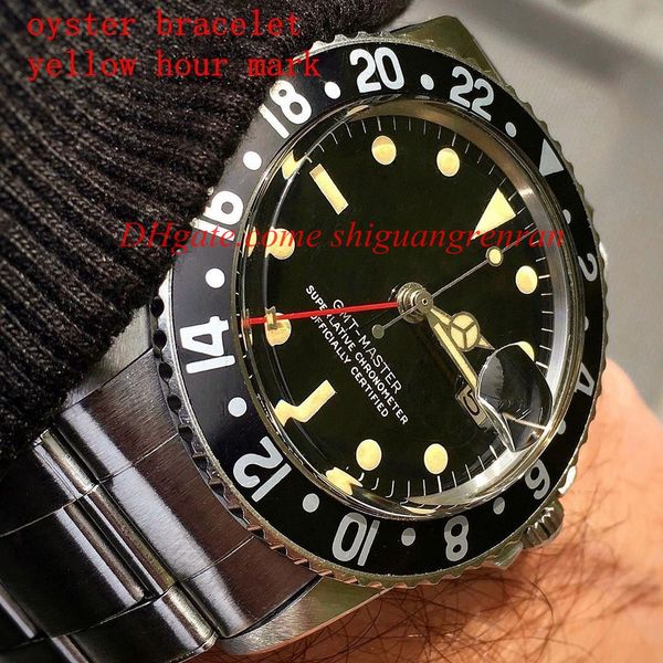 Mens ВИНТАЖ Luxury BP Factory 40мм GMT 17610 1675 Черный ободок GMT Рабочая Oyster Браслет Механическая
Mens ВИНТАЖ Luxury BP Factory 40мм GMT 17610 1675 Черный ободок GMT Рабочая Oyster Браслет Механическая