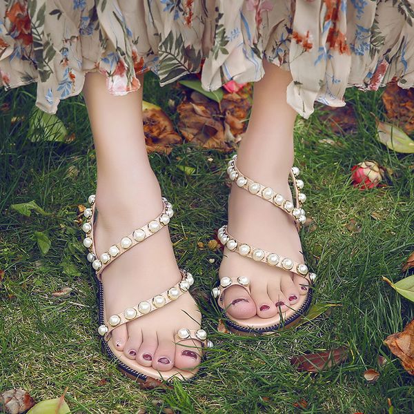 fashion women sandals summer shoes flat pearl sandals string beads comfortable sandalias sapatos femininos casual, Black
fashion women sandals summer shoes flat pearl sandals string beads comfortable sandalias sapatos femininos casual, Black