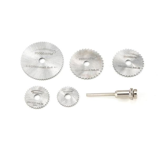 6pcs hss circular saw blade rotary tool 22/25/32/35/44mm wood cutting discs drill mandrel for dremel metal cutter
6pcs hss circular saw blade rotary tool 22/25/32/35/44mm wood cutting discs drill mandrel for dremel metal cutter