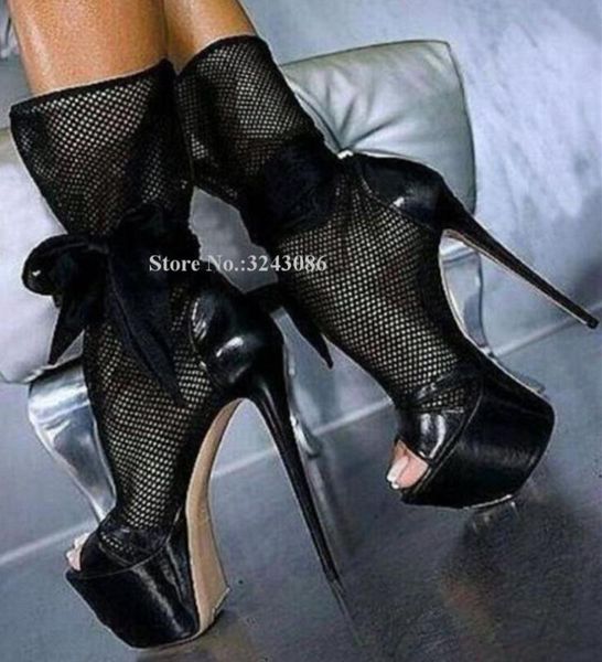 women black mesh bowtie short sandals boots fashion butterfly-knot stiletto heel platform sandals lady real ps party shoes
women black mesh bowtie short sandals boots fashion butterfly-knot stiletto heel platform sandals lady real ps party shoes