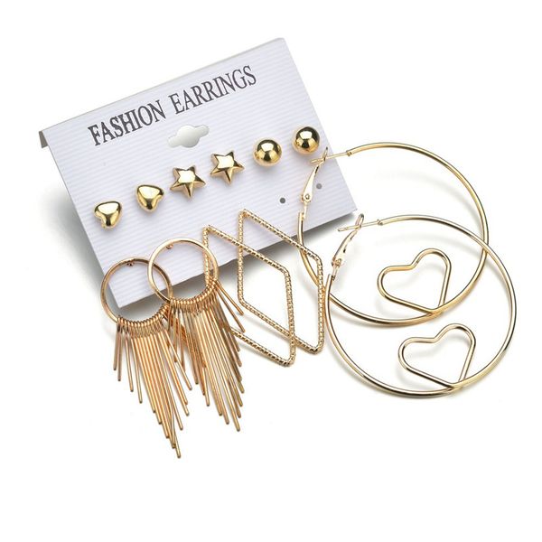 new punk style oversize circle hoop earrings for women mix round ball heart stud earring vintage gold statement earring, Golden;silver
new punk style oversize circle hoop earrings for women mix round ball heart stud earring vintage gold statement earring, Golden;silver
