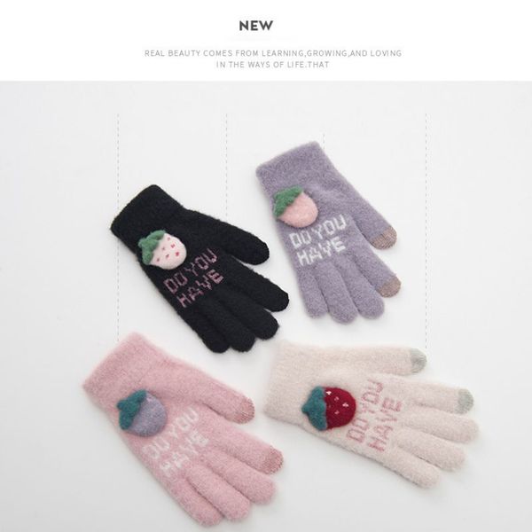 winter warm thermal full finger gloves cute fruit cartoon decorative windproof cold-proof knitted handwear gloves for women girl, Black
winter warm thermal full finger gloves cute fruit cartoon decorative windproof cold-proof knitted handwear gloves for women girl, Black