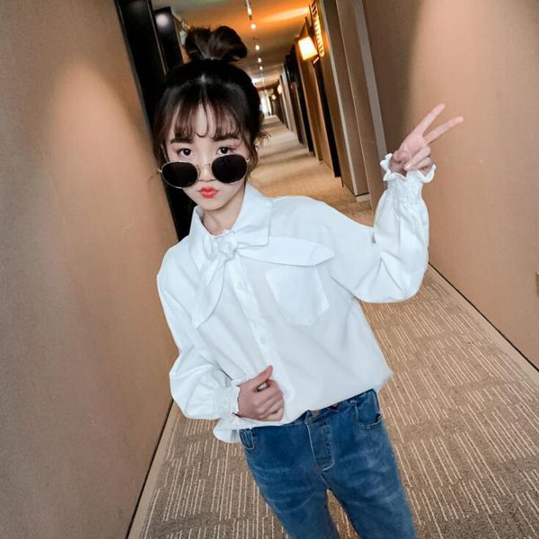 2020 korean style girls bow shirt fashion full sleeve spring cotton girls blouse 4-9t c941, White;black
2020 korean style girls bow shirt fashion full sleeve spring cotton girls blouse 4-9t c941, White;black