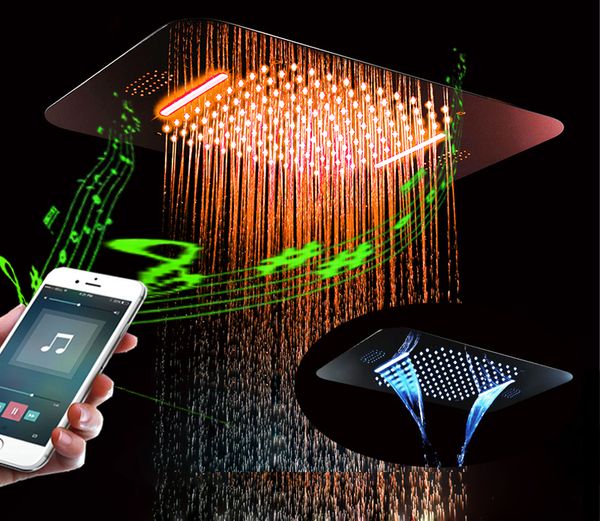 304sus 380*580 music overhead shower 64 colors change by remote phone control showerhead rainfall waterfall shower heads with led lights
304sus 380*580 music overhead shower 64 colors change by remote phone control showerhead rainfall waterfall shower heads with led lights