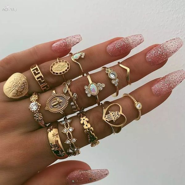 аому 15 шт. винтаж boho крест листья цветы звезда круглое золотое кольцо кристалл сердце кольцо комплект ювелирных изделий для женщин девушк, Golden;silver
аому 15 шт. винтаж boho крест листья цветы звезда круглое золотое кольцо кристалл сердце кольцо комплект ювелирных изделий для женщин девушк, Golden;silver