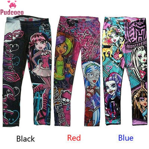 Fashion Girl's Women's Print Pattern Stretch Full Long Leggings Children Monster High Waist Girls Leggings Skinny Pencil 6-14 Y