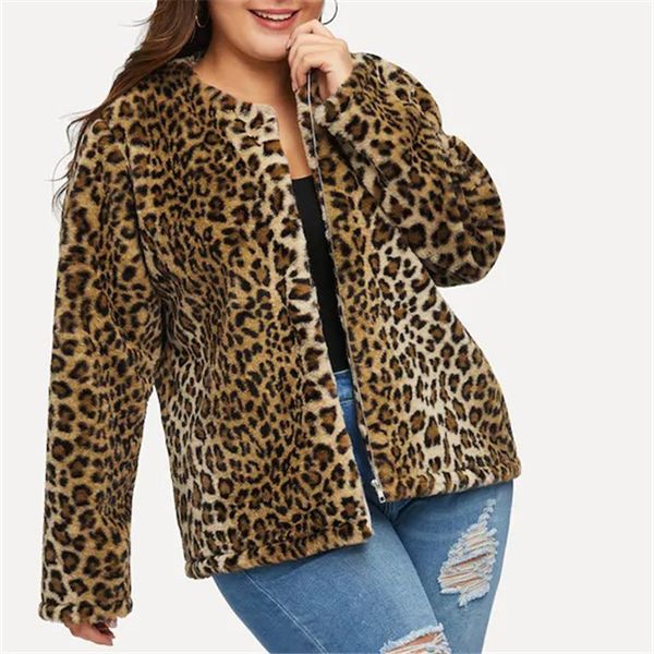 loose leopard print wool fur women coats winter plus size -5xl long sleeve zipper o neck warm jackets casual office lady 2020, Black
loose leopard print wool fur women coats winter plus size -5xl long sleeve zipper o neck warm jackets casual office lady 2020, Black