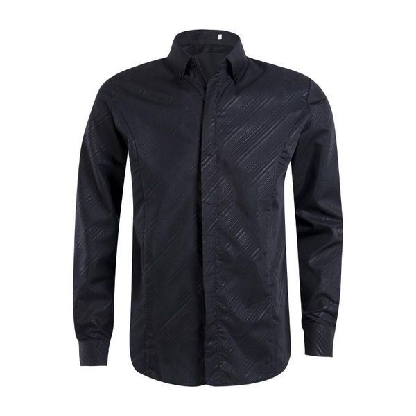 men's dress shirts 2021 brand button solid formal shirt men luxury stylish casual slim fit long sleeve, White;black
men's dress shirts 2021 brand button solid formal shirt men luxury stylish casual slim fit long sleeve, White;black