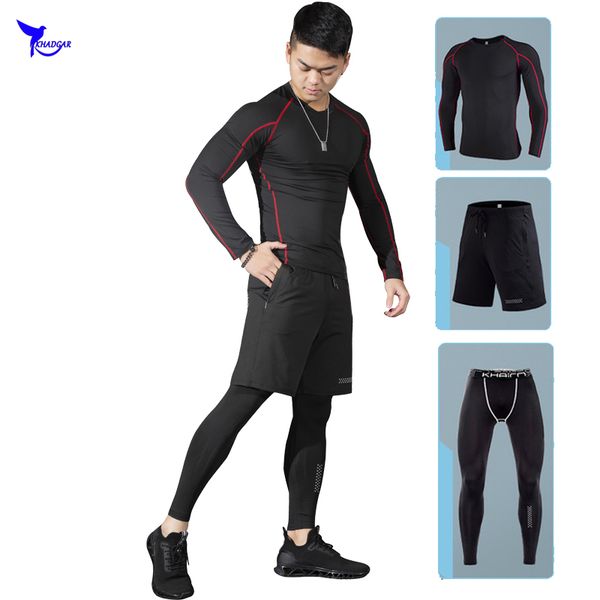 men's compression 2019 running sport suit basketball tights clothes gym fitness 3 pcs training set jogging tracksuits sportswear, Black;blue
men's compression 2019 running sport suit basketball tights clothes gym fitness 3 pcs training set jogging tracksuits sportswear, Black;blue