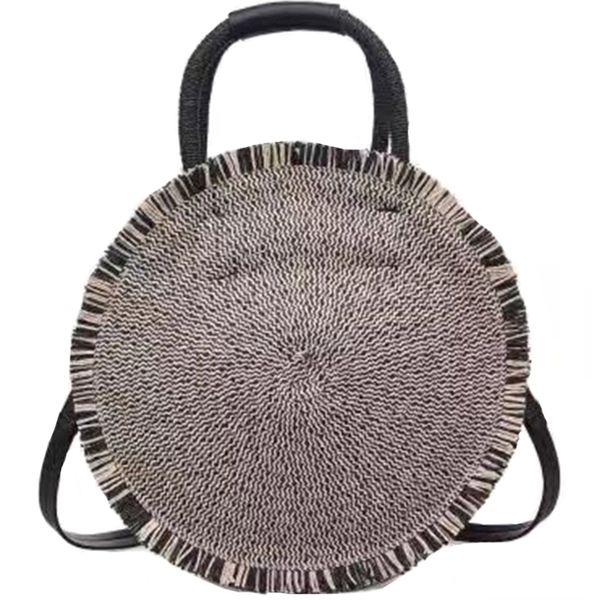 fashion new tassel handbag straw bag women beach woven bag round tote fringed beach woven shoulder travel bag(black
fashion new tassel handbag straw bag women beach woven bag round tote fringed beach woven shoulder travel bag(black