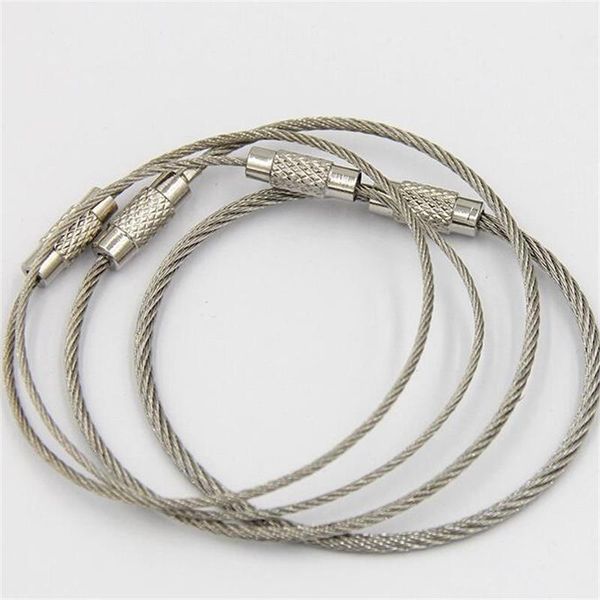 10pcs stainless steel wire cable keychain tag rope loop screw lock gadget ring key keyring circle camp rope fittings, Silver
10pcs stainless steel wire cable keychain tag rope loop screw lock gadget ring key keyring circle camp rope fittings, Silver