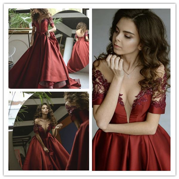 2020 v-neck red prom dresses backless a-line formal evening dress applique satin evening gowns lace applique half sleeve prom gowns, Black;red
2020 v-neck red prom dresses backless a-line formal evening dress applique satin evening gowns lace applique half sleeve prom gowns, Black;red