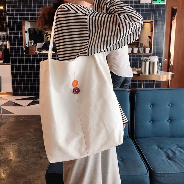 2020 fashion canvas bag color button design shoulder bag student simple leisure women's bags
2020 fashion canvas bag color button design shoulder bag student simple leisure women's bags
