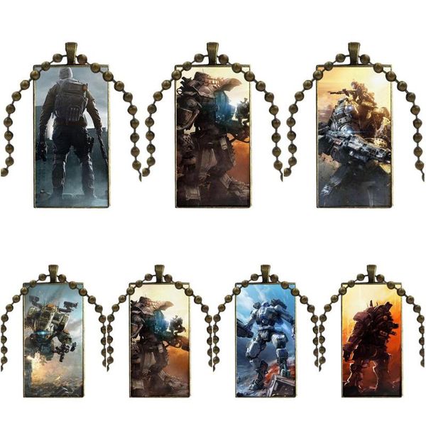 ej glaze for women men bronze color glass cabochon with rectangle shaped pendant choker necklace titanfall video games, Silver
ej glaze for women men bronze color glass cabochon with rectangle shaped pendant choker necklace titanfall video games, Silver