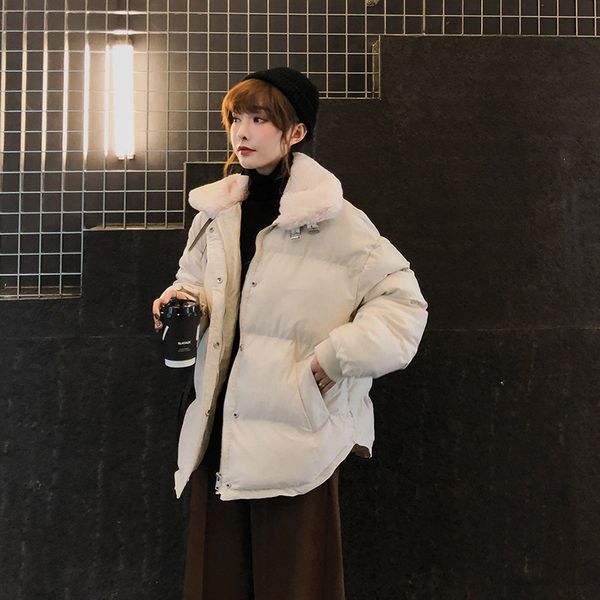 2018 winter jacket female girls korean thick loose short feather cotton coats autumn women's clothing white outerwear kf5646, Black
2018 winter jacket female girls korean thick loose short feather cotton coats autumn women's clothing white outerwear kf5646, Black