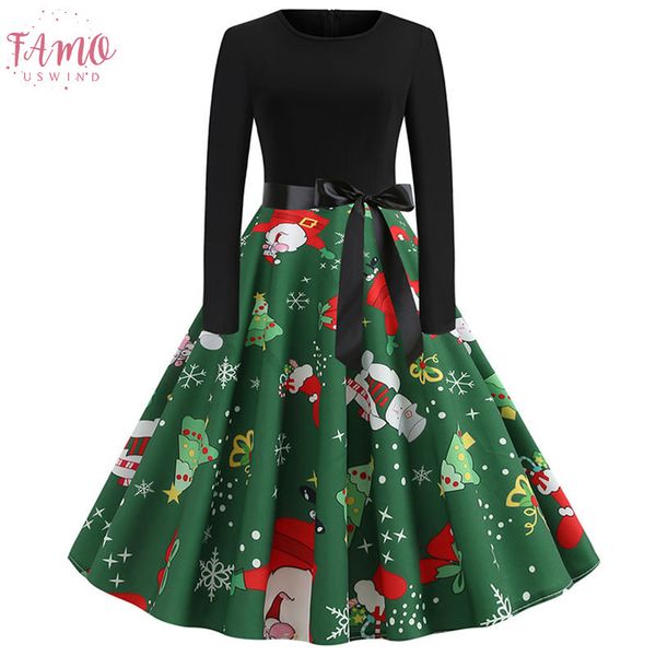 2020 women elegant vintage print a line party christmas dress plus size black patchwork long sleeve slim casual winter dresses, Black;gray
2020 women elegant vintage print a line party christmas dress plus size black patchwork long sleeve slim casual winter dresses, Black;gray