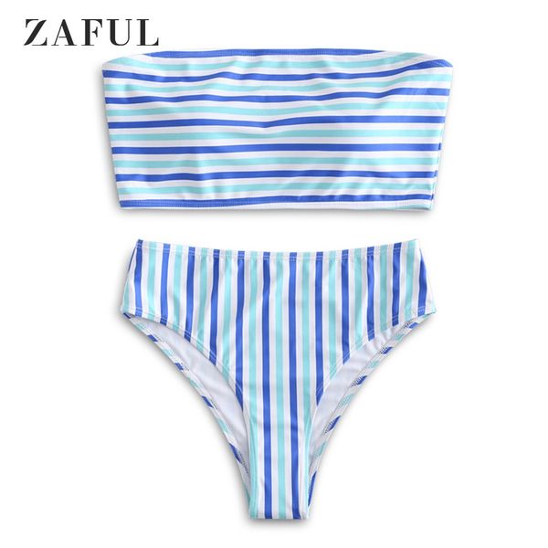 

zaful women bikini set striped tube high cut bikini set lady swimwear summer beach swimsuit bathing suit