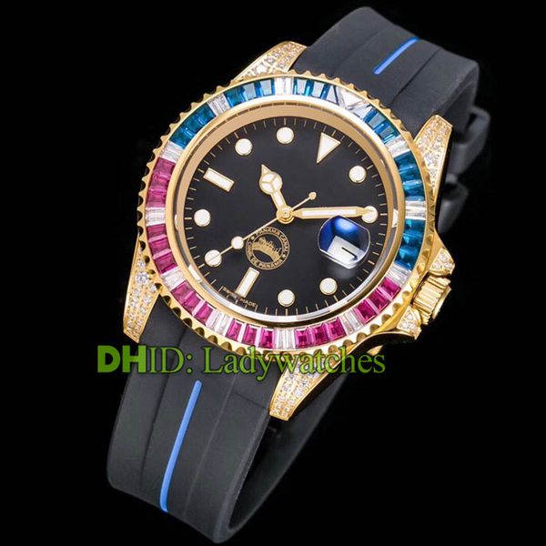 new mens designer watches 40mm gold diamond bezel 316l stainless steel case black rubber strap luxury watch sapphire waterproof wristwatches, Slivery;brown
new mens designer watches 40mm gold diamond bezel 316l stainless steel case black rubber strap luxury watch sapphire waterproof wristwatches, Slivery;brown