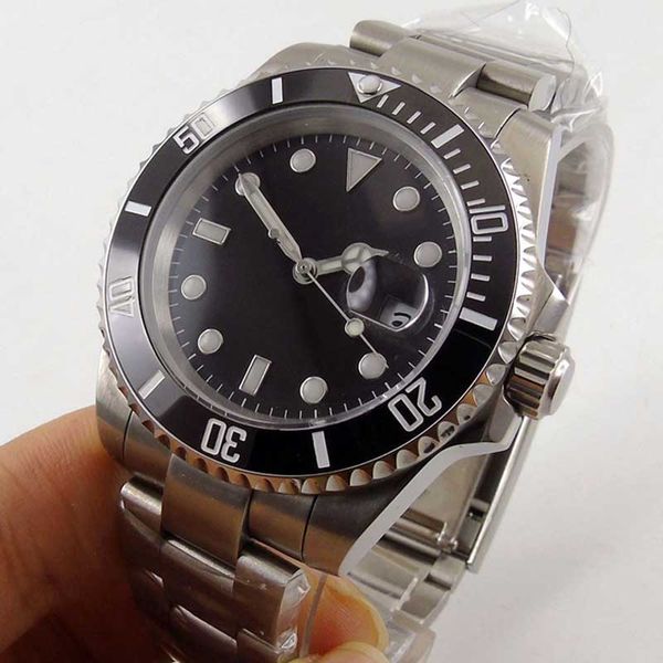 black dial ceramic bezel stainless steel case automatic men's watch mechanical watch man gift quartz movement available, Slivery;brown
black dial ceramic bezel stainless steel case automatic men's watch mechanical watch man gift quartz movement available, Slivery;brown