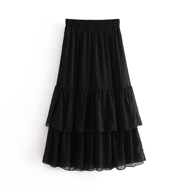 chic polka dot chiffon long skirt women fashion elastic waist casual midi skirt female elegant ruffle skirts faldas mujer 2020, Black
chic polka dot chiffon long skirt women fashion elastic waist casual midi skirt female elegant ruffle skirts faldas mujer 2020, Black