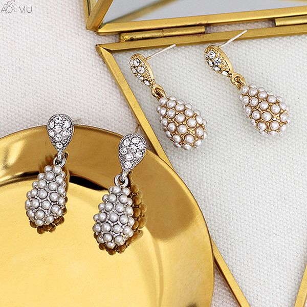 aomu korean new design metal gold silver imitated-pearl ball crystal geometric waterdrop stud earrings for women girl wedding, Golden;silver
aomu korean new design metal gold silver imitated-pearl ball crystal geometric waterdrop stud earrings for women girl wedding, Golden;silver