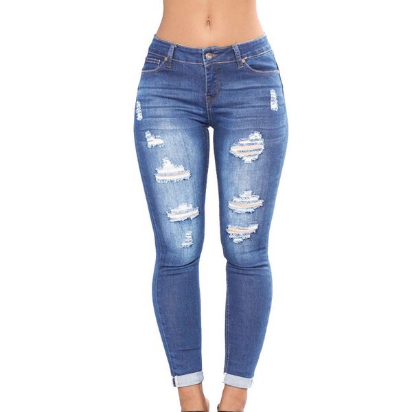 new womens jeans high waist casual denim pockets button ripped zipper jeans cotton skinny pencil full jeans, Blue
new womens jeans high waist casual denim pockets button ripped zipper jeans cotton skinny pencil full jeans, Blue