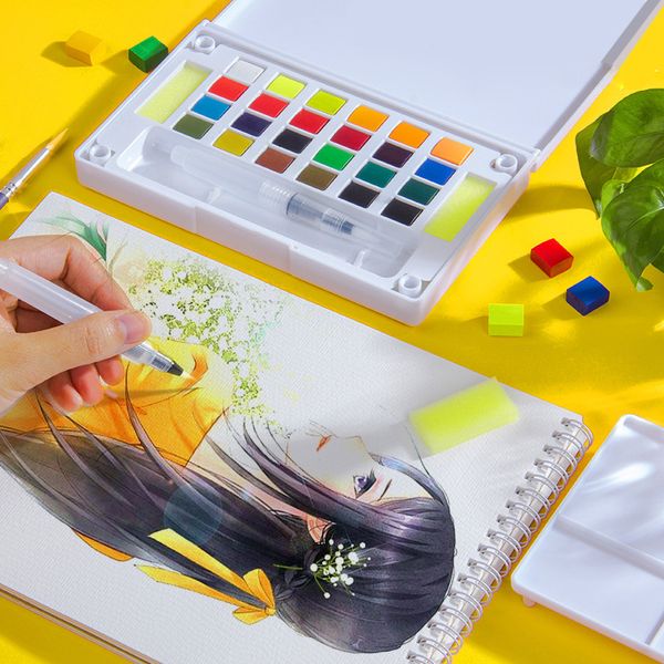borrence 12/18/24/36 colors watercolor paint set with water brush pen solid water color acuarelas drawing painting art supplies
borrence 12/18/24/36 colors watercolor paint set with water brush pen solid water color acuarelas drawing painting art supplies
